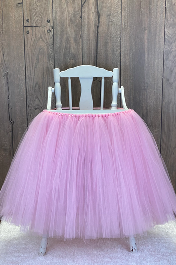 Pink High Chair Tutu - Highchair Banner For Girls First Birthday Smash Cake Party, & Gold Cover Any Color You Chose