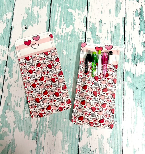 Pen Holder Pouch, Or Pencil Sleeve, Purse Backback -Coffee