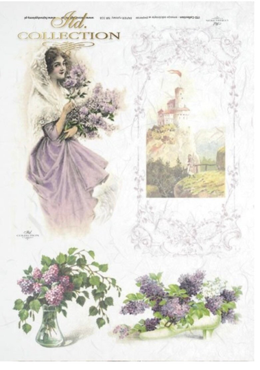 Rice Paper For Decoupage, Vintage Woman, Decotative Mulberry Tissue, Scrapbooking, Card Making, 1 Sheet, R0318