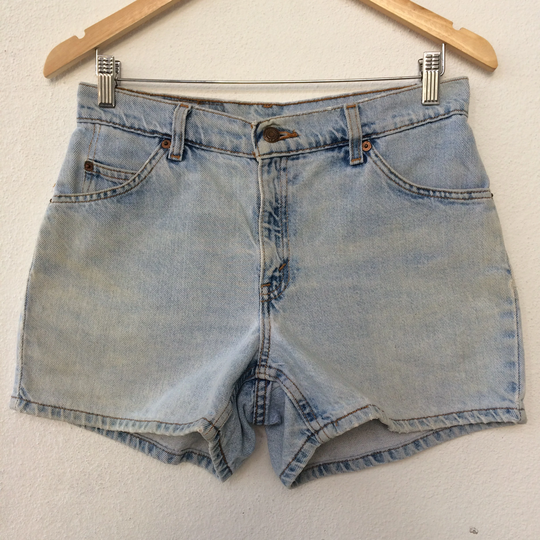 Size 29 Vintage Levis 941 Shorts Jeans High Waisted Distressed Light Wash Denim Waist 29"