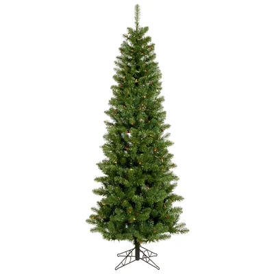 4.5' Green Artificial Christmas Tree with Clear Lights with Stand