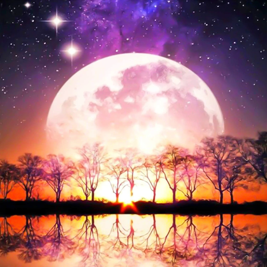 Full Moon Series Choose 1 To 5 Prints | 5D Diamond Painting Kit Diy Drill Crystal Craft Rhinestone 12"x12" Art