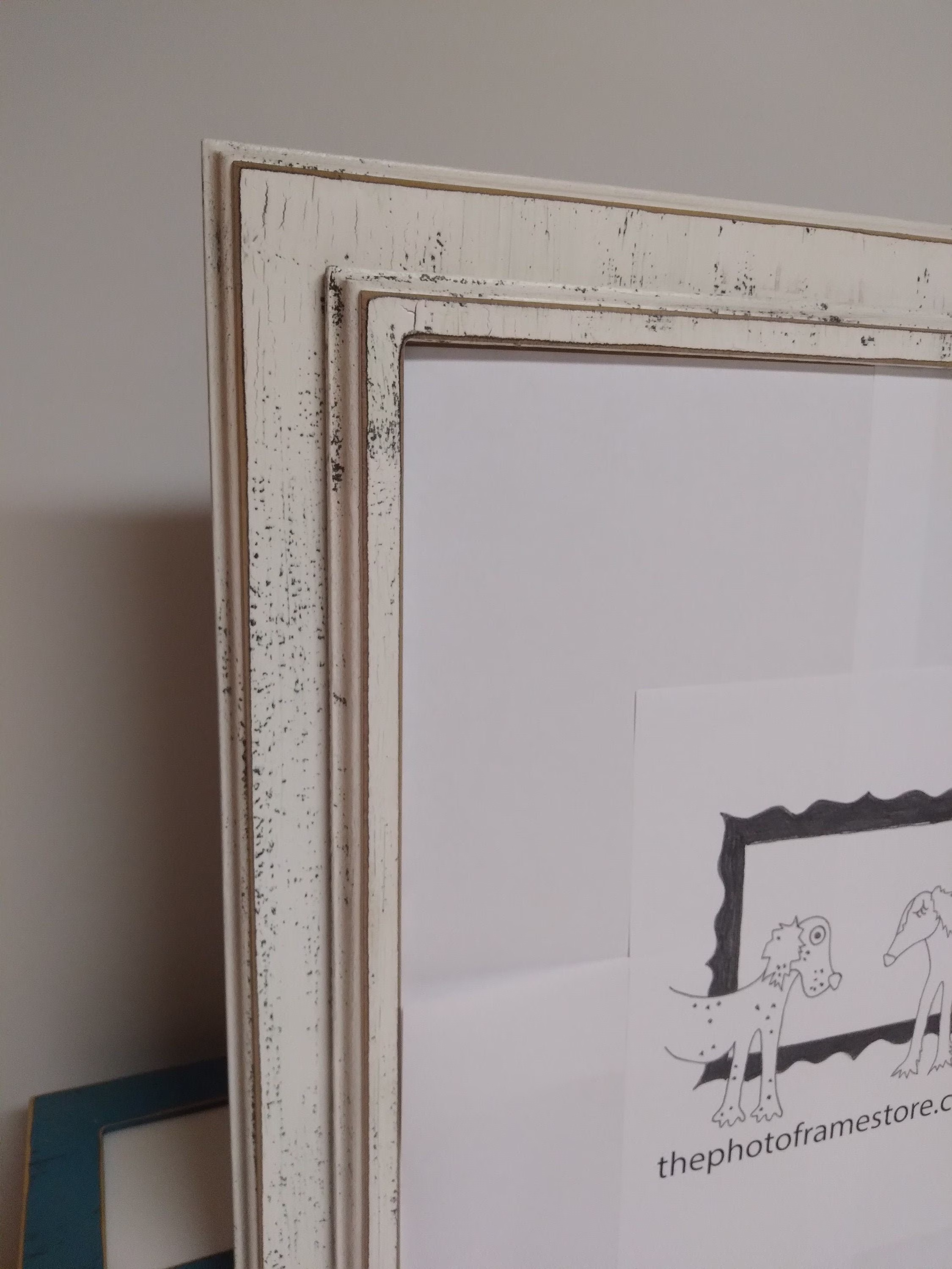 Canvas Picture Frame, Colorful Frame, Weathered Shabby Rustic Distressed Colored Barn Wood, 2.3/8" Wide