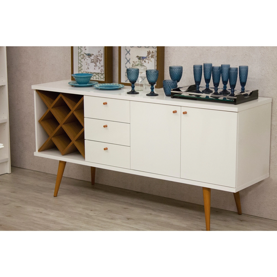 Manhattan Comfort Utopia 4-bottle Wine Rack Sideboard Buffet Stand