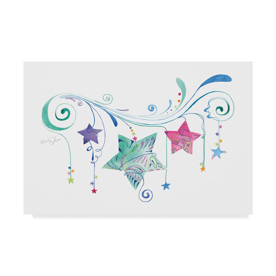 Green Girl Canvas 'Jane Stars' Canvas Art - Multi-color