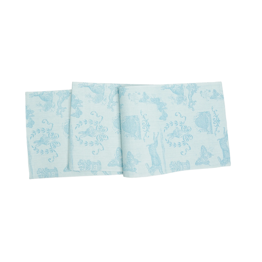 13" x 72" Rabbit Jacquard Table Runner - Blue - 13" x 72"