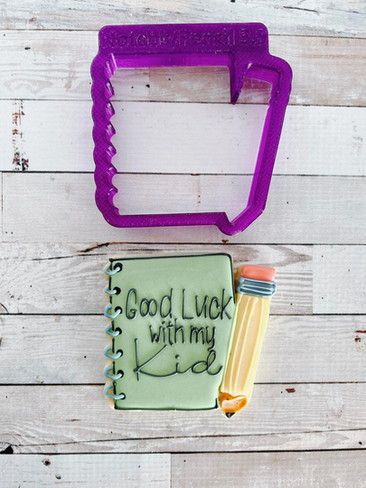 Spiral Notebook With Pencil Cookie Cutter & Fondant Clay