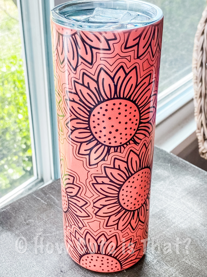 Uv Color Changing Sunflower Tumbler, Sublimation Tumbler