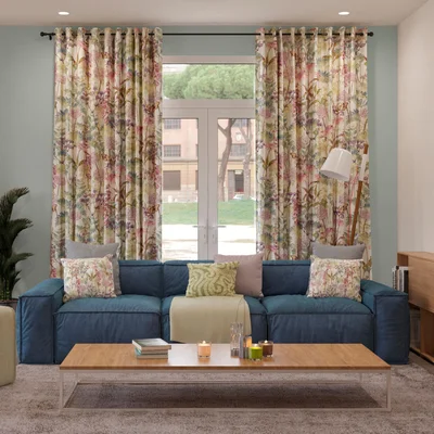 Floral Room Darkening Pencil Pleat Curtain Panel