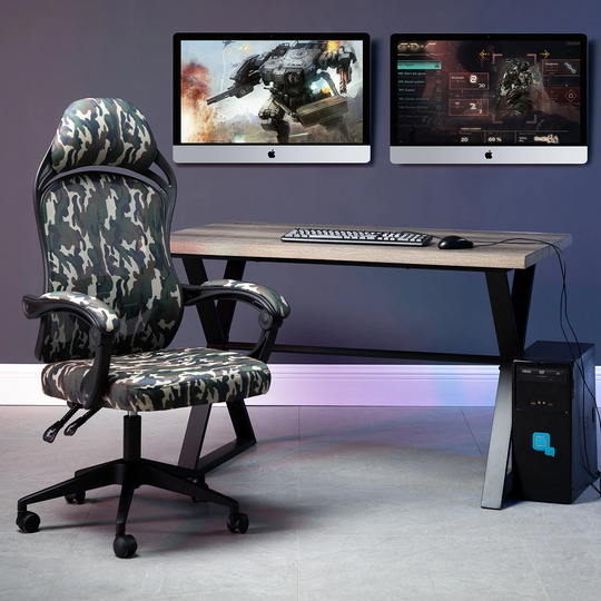 Irrawaddy Swivel Camouflage Gaming Chair with High back