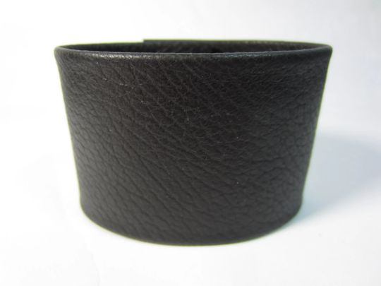 Leather Wristband Men's Black Cuff Bracelet Deerskin Ladies L2102