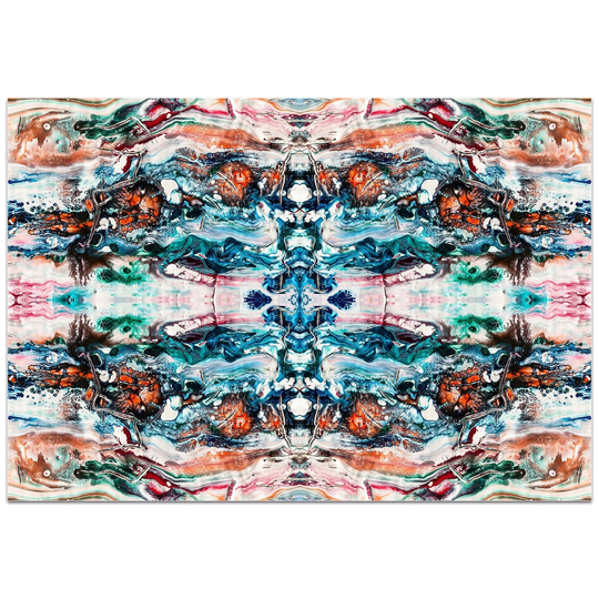 Jamie Anton 'Sunset On Her Breath 7 Quad' 32in x 22in Abstract Wall Art on Plexiglass - Multi-Color