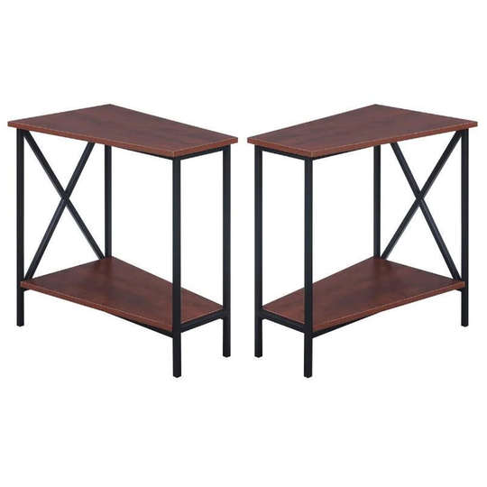 End Table in Black and Cherry Wood Finish - Set of 2 - 54 x 84