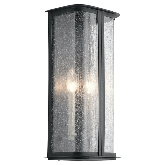 Kichler Timmin 18 Inch 1 Light Wall Light with Clear Seeded Glass and Distressed Black