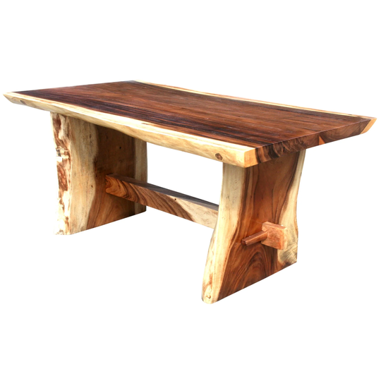 Chic Teak Suar Live Edge Unique Slab Dining Table - 71" Long