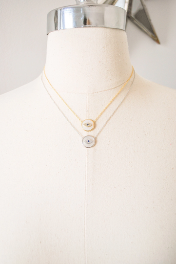 sterling Silver, Blue Evil Eye, Mother Of Pearl, Gold Filled, Evil Necklace, Dainty Necklace, Pearl Necklace, Shell Necklace, Layered Necklace