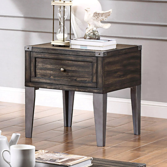 End Table with Storage Drawer in Dark Oak