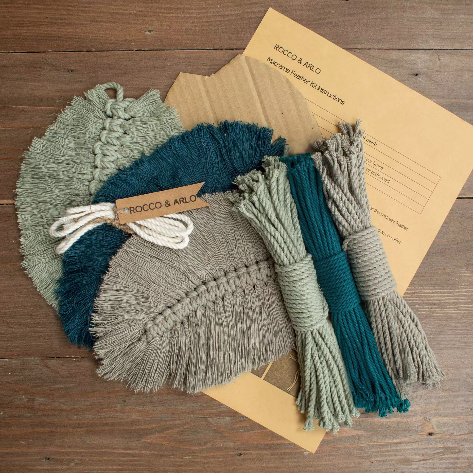 Macrame Feather Kit | Diy Choose Custom 3 Colours
