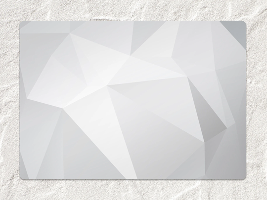 Gray Triangles Chair Mat, Splat White Vinyl Floor Geometric Protective Flooring, Kids Room Decor