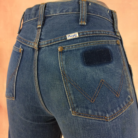 Sz 28 Vintage 80's Rare Wrangler Western Distressed Jeans W28 L27 High Waist Faded Boyfriends Mom Rodeo Riders Made in Usa