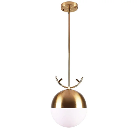 Gold globe pendant light fixture modern brass chandelier white ball glass hanging light