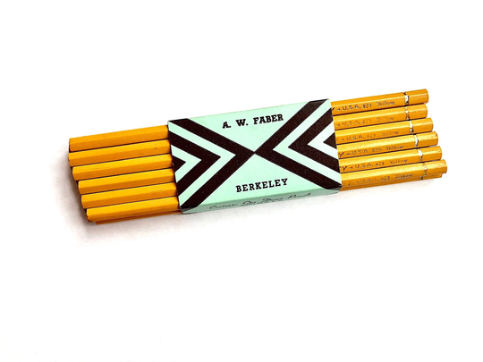 Vintage A.w. Faber Pencils, Yellow Color Pencil Lot, Made in Usa, Berkeley 829