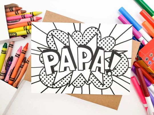Papa Card From Grandkids - Coloring For Grandparents Day