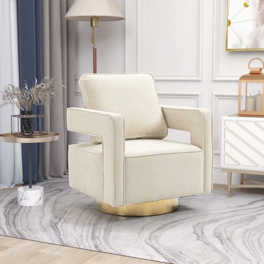 Swivel Accent Open Back Chair with Arm