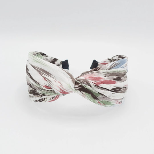 Color Stroke Print Headband Cross Hairband Summer Hair Accessory For Women