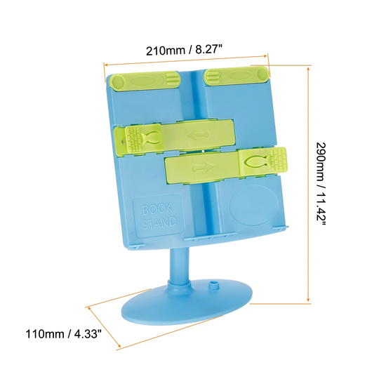 Book Stand, Plastic Adjustable Liftable Desktop Book Holder with Clips