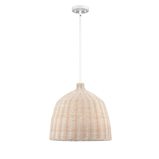 Millennium Lighting Elise White Rattan Pendant Light