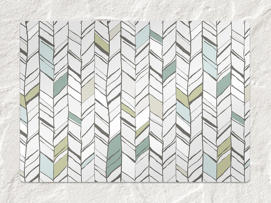 Pastel Herringbone Chair Mat, Beige Protective Black Splat Lines Vinyl Floor Office Decor, Room Rug, Gift Idea