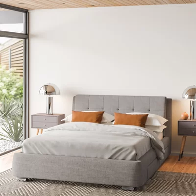Murakami Upholstered Low Profile Platform Bed