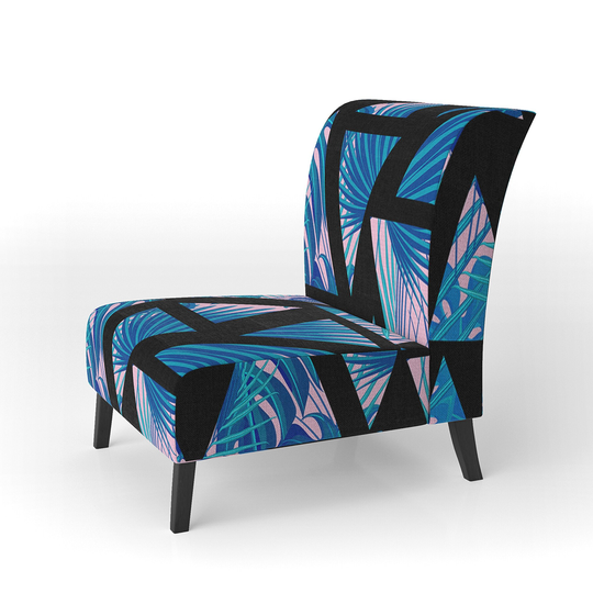 Designart 'Retro Floral Pattern XIV' Upholstered Mid-Century Accent Chair