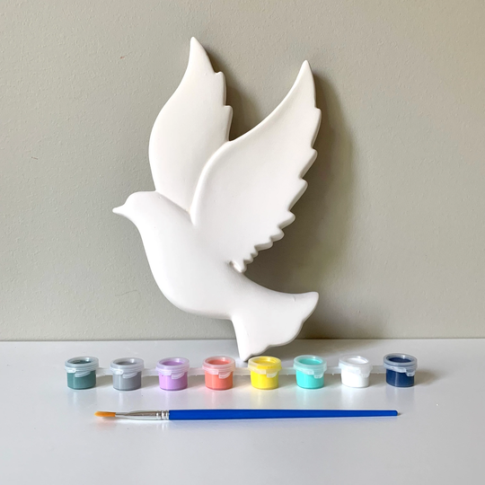 Dove Plaque Wall Decor, Ready To Paint Pottery Kit, Diy Pottery Painting Kit, Room Ready-To-Paint Ceramic