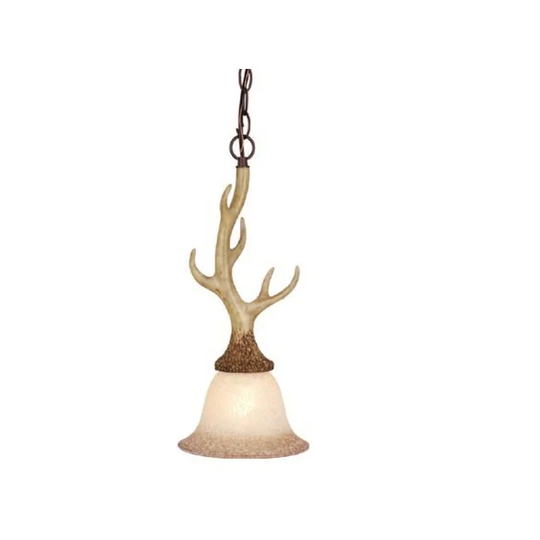 Vaxcel Lighting Lodge Single Light 7" Wide Antler Mini Pendant