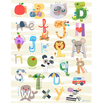Iconic Alphabet Framed Canvas Art