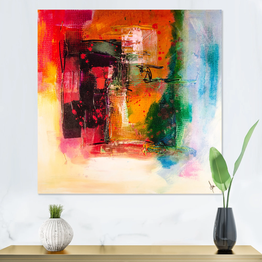 Designart 'Modern Energetic Color Dance III' Modern Canvas artwork