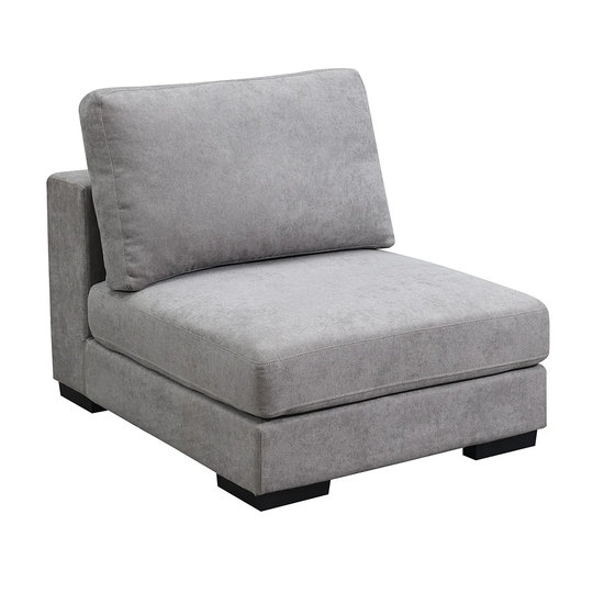Fabric Upholstered Modular Sofa Deep Seating, Armless Sofa,Gray