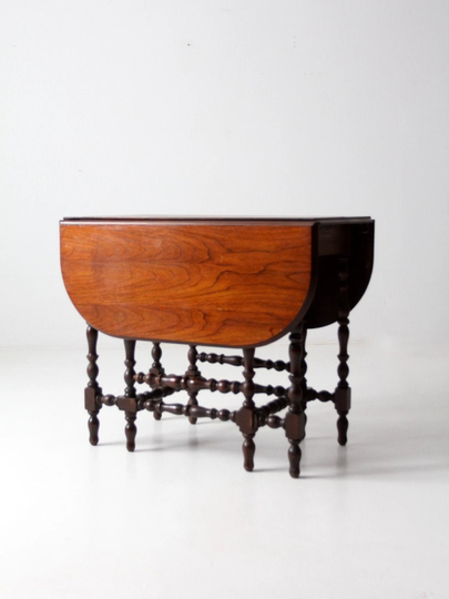 Vintage Drop Leaf Table With Jefferson Woodworking Slide Extension
