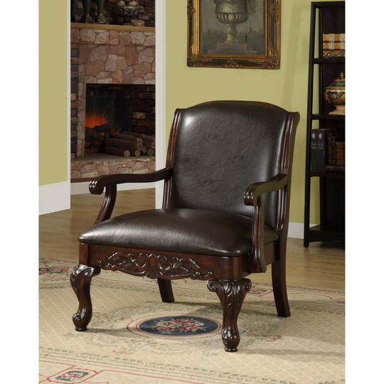 Furniture of America Alcor Traditional Dark Cherry Accent Chair