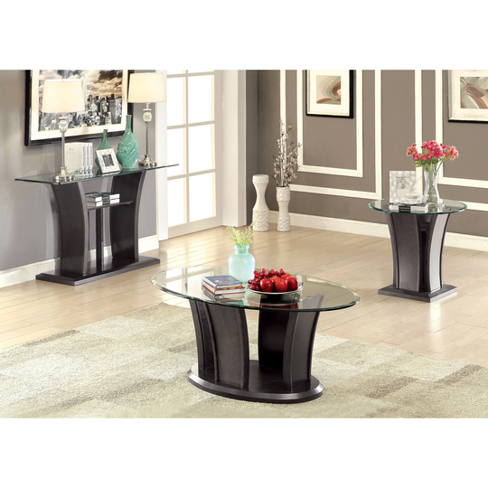 Furniture of America Pecs Grey 48-inch 1-shelf 3-piece Accent Table Set