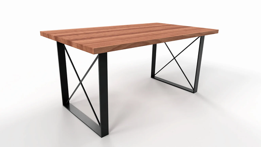 x-Shaped Square Table Legs | Industrial Dining Base N141