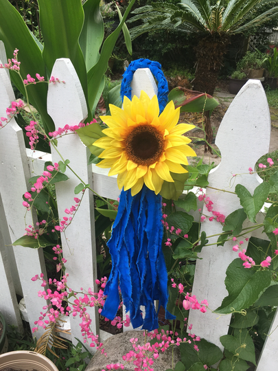 Sunflower Country Wedding Chair Hanger, Aisle Marker Decoration, Pew Bows, Shabby Chic Decoration