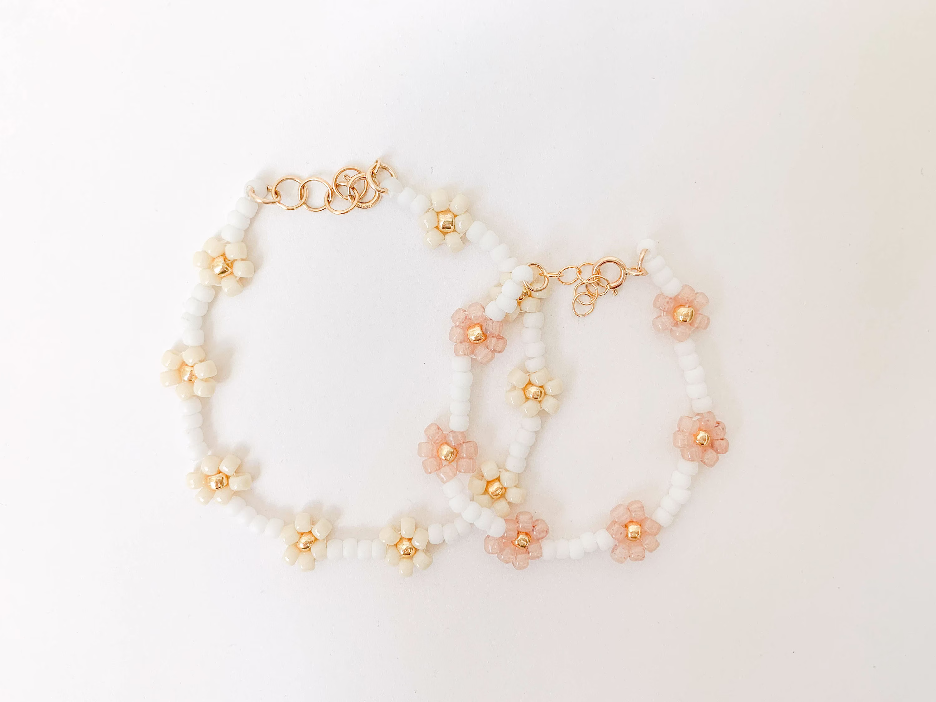 Lobster Daisy Flower Bracelet in Baby & Adult Sizes - 14K Gold Filled Stretch