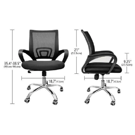 Office Chair Ergonomic Mesh Computer Chair with Wheels and Arms and Lumbar Support Adjustable Height Study Chair