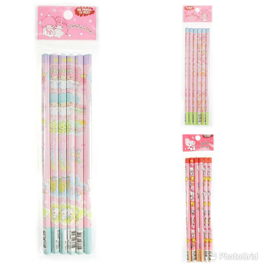 Japan Character Pencil Set - 4 Or 6 Pcs