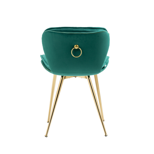 Vintage Design Velvet Dining Chair Upholstered Side Chair Accent Chair with Polished Gold Legs, Set of 5