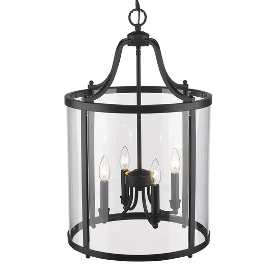 Golden Lighting's Payton Black Steel and Clear Glass 4-light Pendant