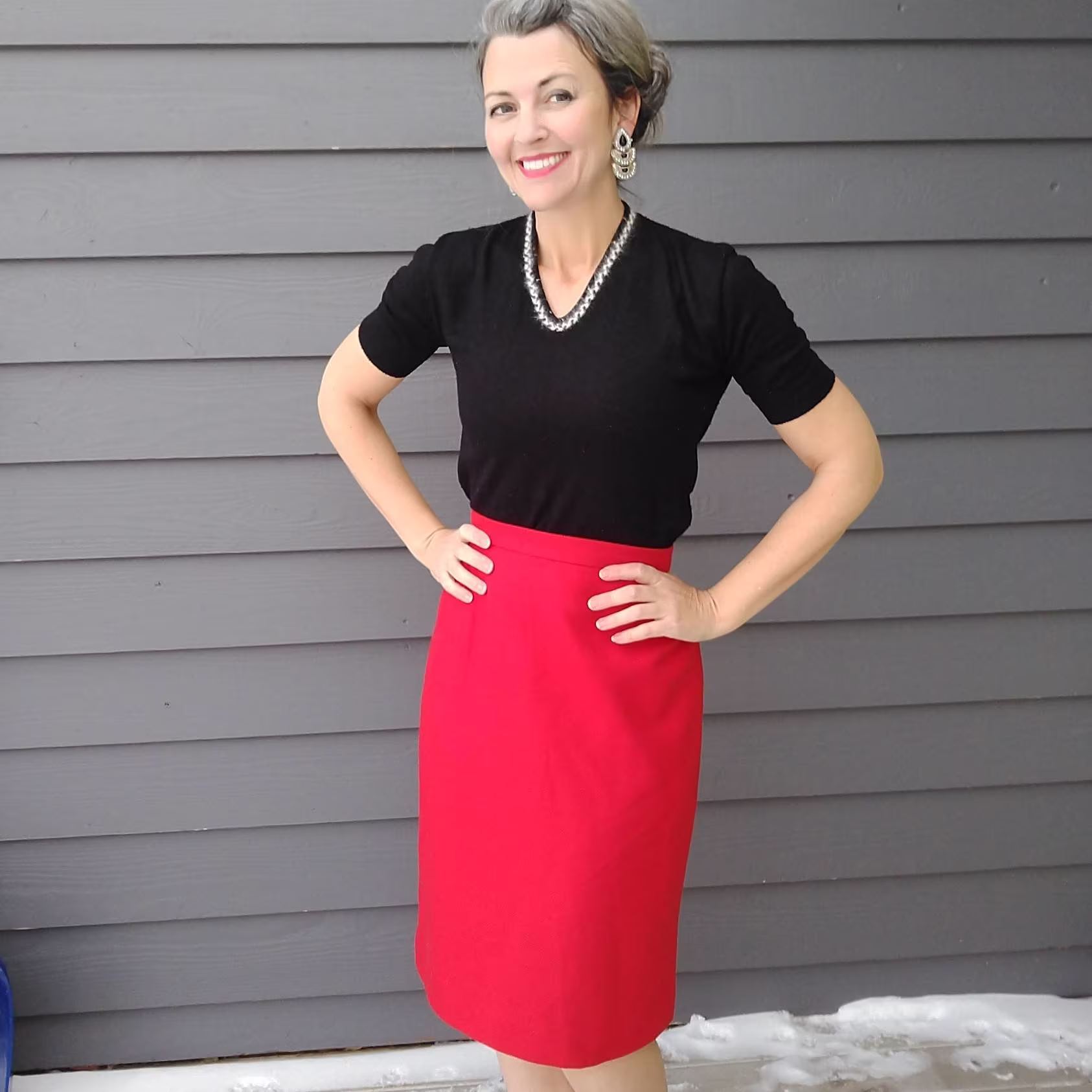 True Red Carlisle Pencil Skirt 1990S 90S M | K9